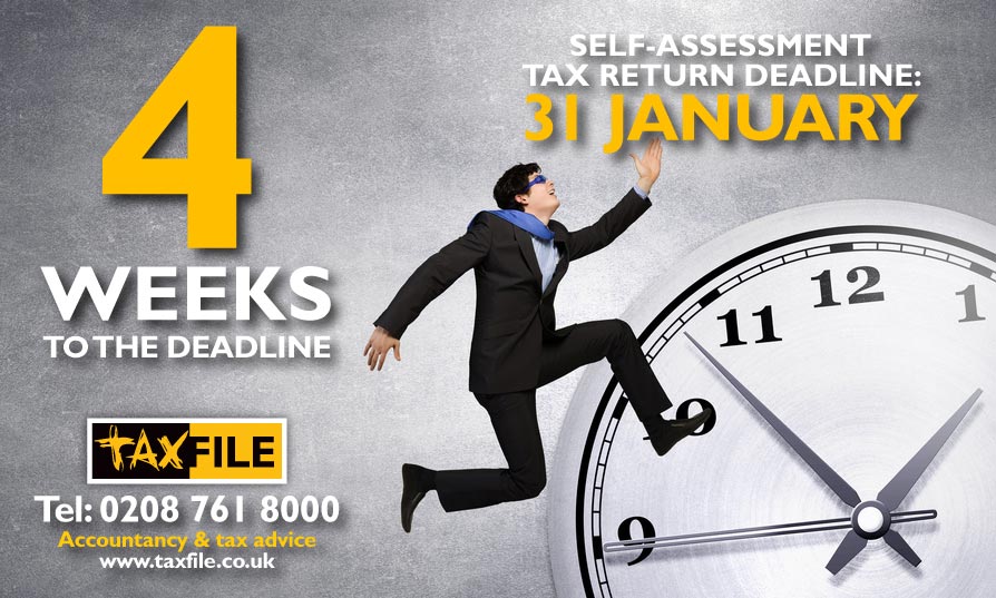 4 weeks to the self assessment tax return deadline