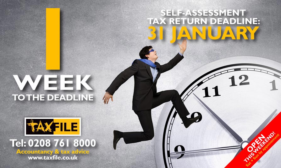 1 week to the self assessment tax return deadline!