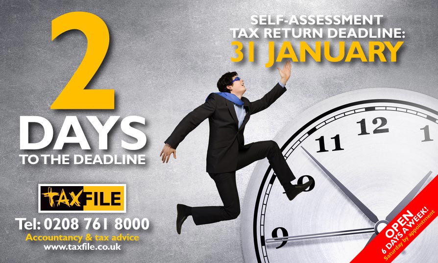 2 days to the self-assessment tax return deadline!