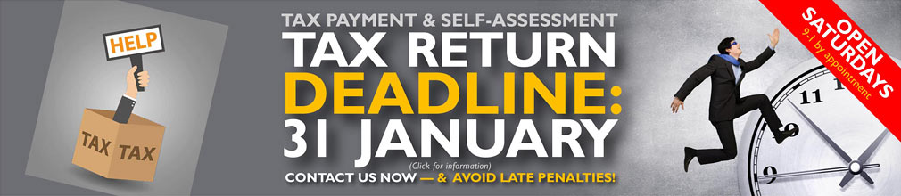 The tax payment & self-assessment tax return deadline is 31 January. The tax payment & self-assessment tax return deadline is 31 January.